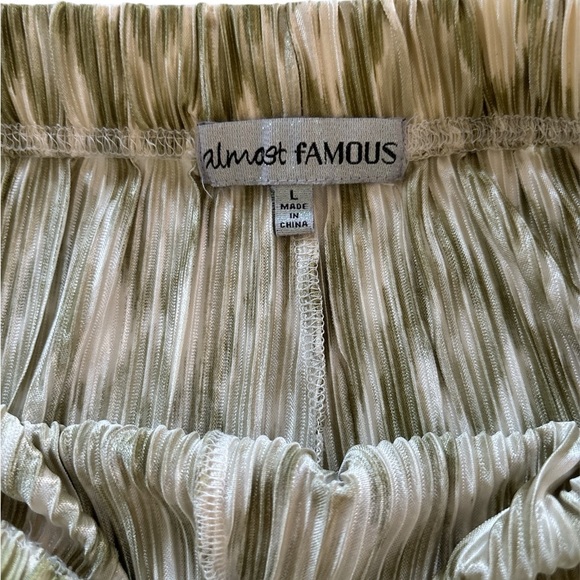 Almost Famous Oliveand Cream Striped Pajama Set - Picture 5 of 11